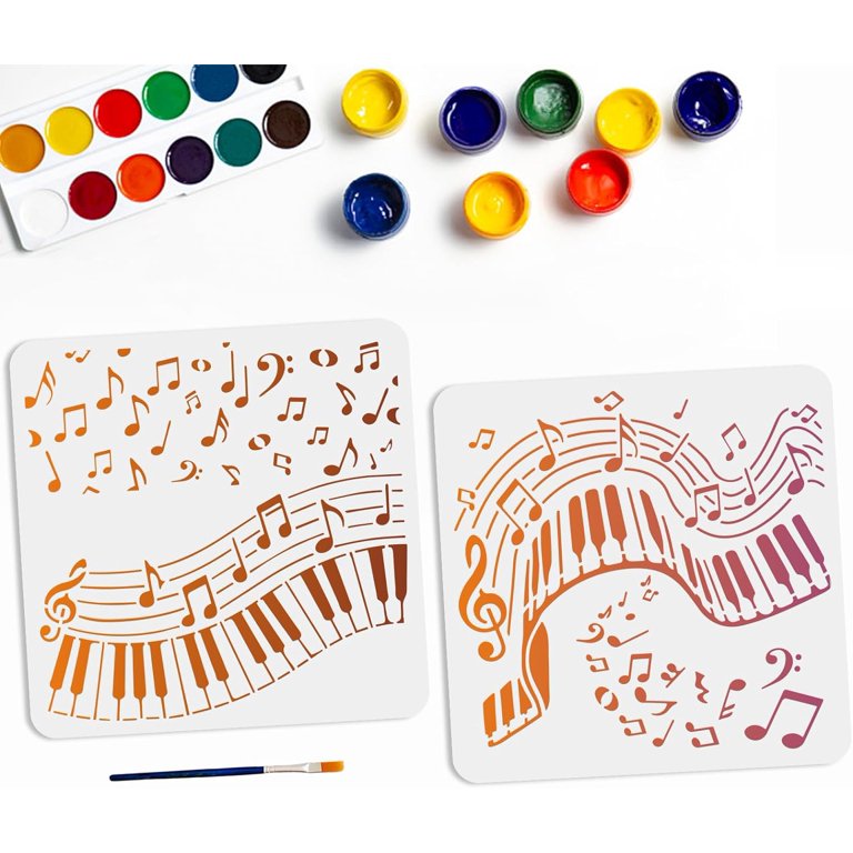 Music Notes Stencil Set - Reusable Mylar Stencils For Wall Art, Furniture, & Crafts, Laser-Cut