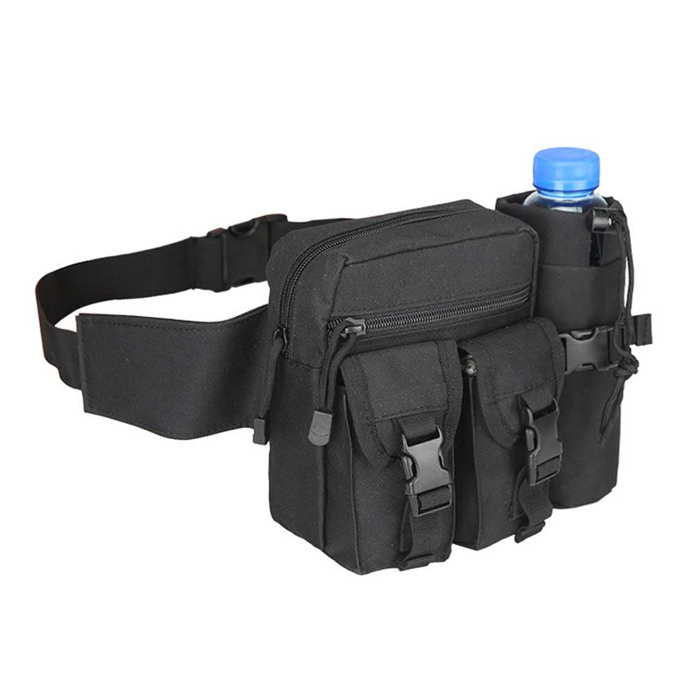 YUNAWU Tactical Water Bottle Belt Fanny Pack Waist Bag Bum Pouch Outdoor Hiking Camping