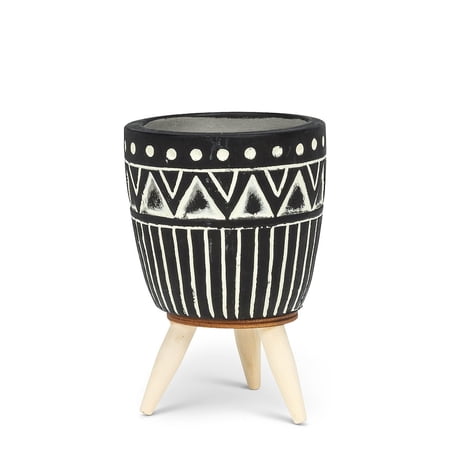 Set of 6 Small Dot & Line Tripod Planter