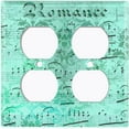 thumbnail image 3 of Metal Light Switch Plate Outlet Cover Teal Music Sheet Wallpaper Damask MUS004, 3 of 13