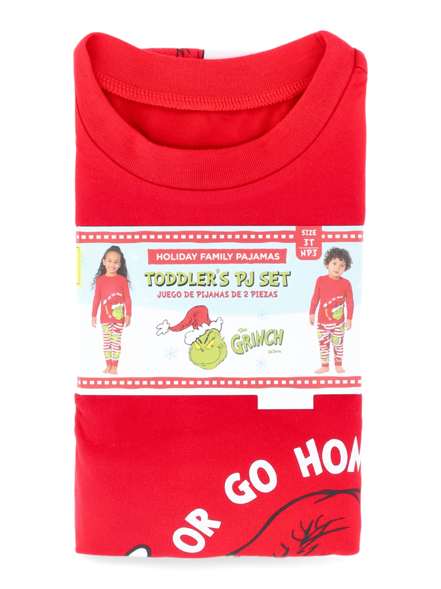 Dr. Seuss Unisex Toddler Grinch Matching Family Pajama Set, 2-Piece, Sizes 2T-5T