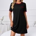 thumbnail image 2 of Dyegold Sundresses for Women Casual Beach - Sun Dresses Women Summer Casual Round Neck Short Sleeve Solid Color Loose Midi Sundress ​Plus Size Tshirt ​Party ​Dress, 2 of 6