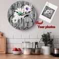 thumbnail image 5 of Wall Clock 14 Inch Rustic Daisy Round Silent Decorative Wall Clocks Battery Operated for Living Room Bedroom Kitchen Classroom Decor, Teal Flowers Grey Wood Textured,Large, 5 of 7
