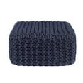 thumbnail image 5 of · REDEARTH · Cube Low Pouf Foot Stool Ottoman - Hand Knitted Poof - Cord Boho Pouffe - Home Decor - Stuffed Footrest for Living Room - Nursery - Bedroom - Patio (16"x16"x8") - Navy Blue, 5 of 9