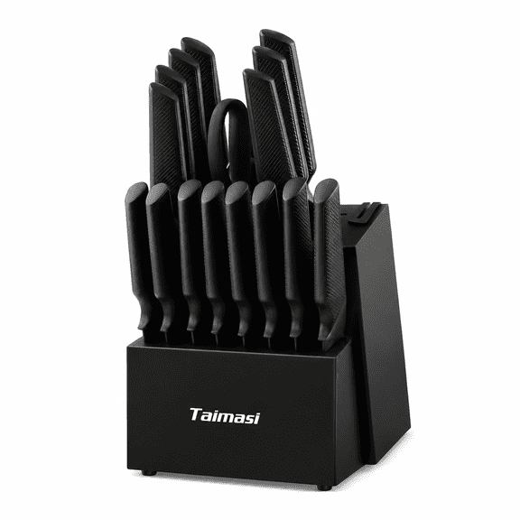 17pcs Knife Set with Knife Holder, Extremely Sharp, Made Of German Stainless Steel Material Craftsmanship, Lightweight And Sturdy, Can Be Washed In The Dishwasher