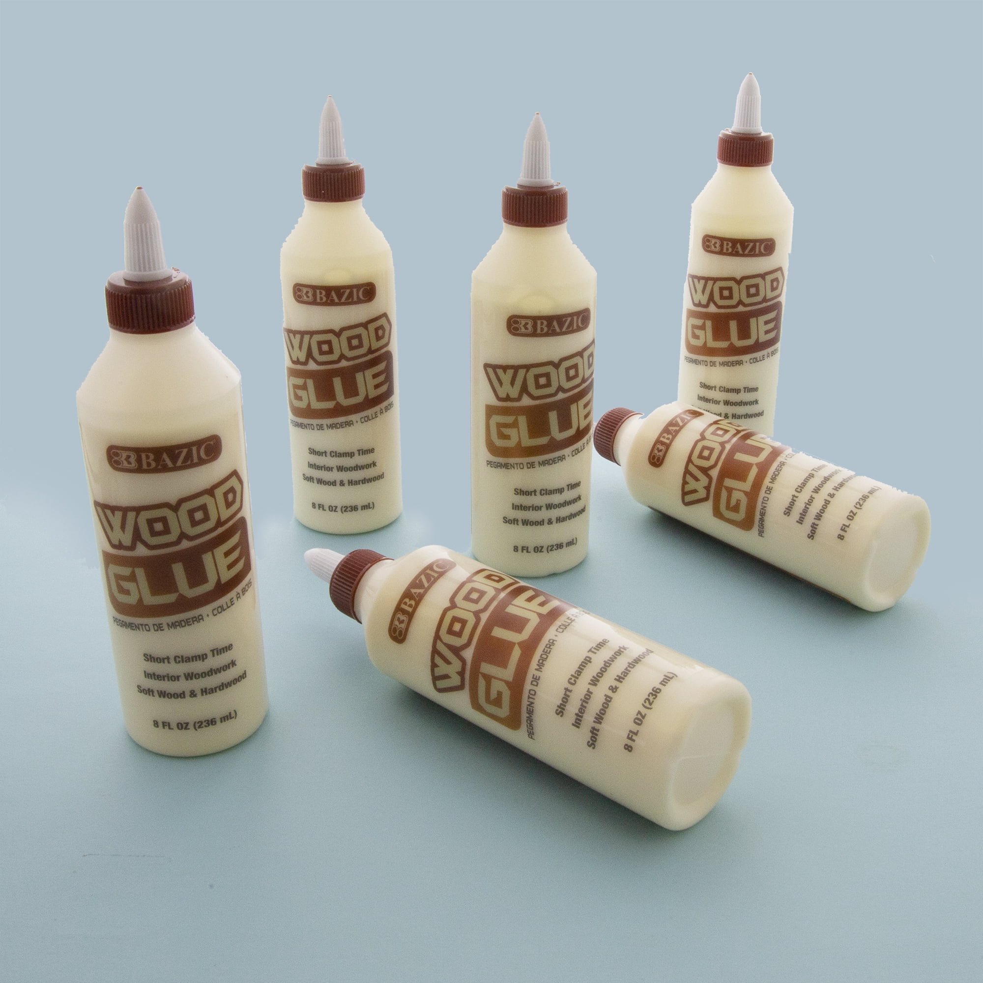 BAZIC Jumbo Wood Glue 7.6Oz (225 mL), Natural Super Strong Bond Adhesive, 24-Pack