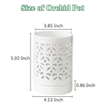 thumbnail image 4 of 4" Diameter Round White Ceramic Planter Pot with Drainage Hole, 4 of 7