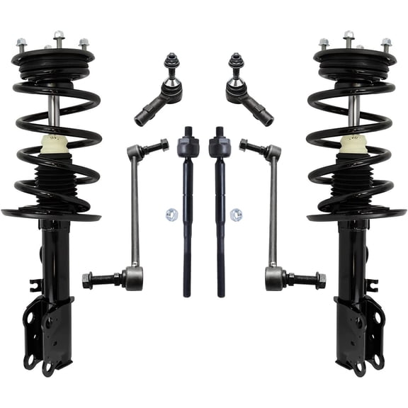 Detroit Axle - Front Struts & Coil Spring   Outer & Inner Tie Rods Sway Bars Replacement for 2013-2017 Ford Taurus 3.5L - 8pc Set