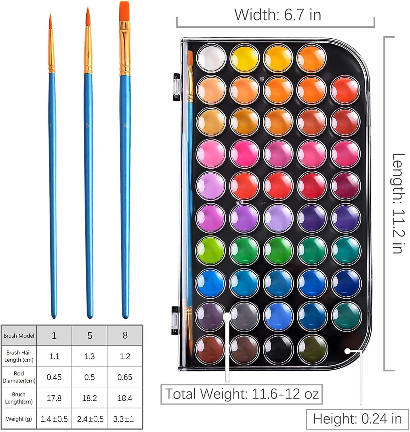 Watercolor Paint Set- Premium 48 Watercolor Paint. Water Color with  Watercolor Book, Watercolor Palette and 3 Paintbrushes. Great Water Colors  for