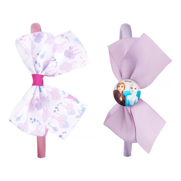 Disney Frozen 2 Elsa & Anna Headbands with Bows, White & Lavender, 2