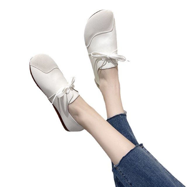 Zapatos planos de mujer, zapatos planos de moda de tacón alto para mujer, nuevos zapatos de abuela para mujeres embarazadas, zapatos planos sin cordones de otoño 35-40 Sizes36 Gao Jinjia LED