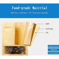 thumbnail image 2 of Pack of 100 kraft paper bags with stand-up zipper, ideal for storing food, such as bread, nuts, coffee beans, as well as gifts and jewelry. The bags a, 2 of 5