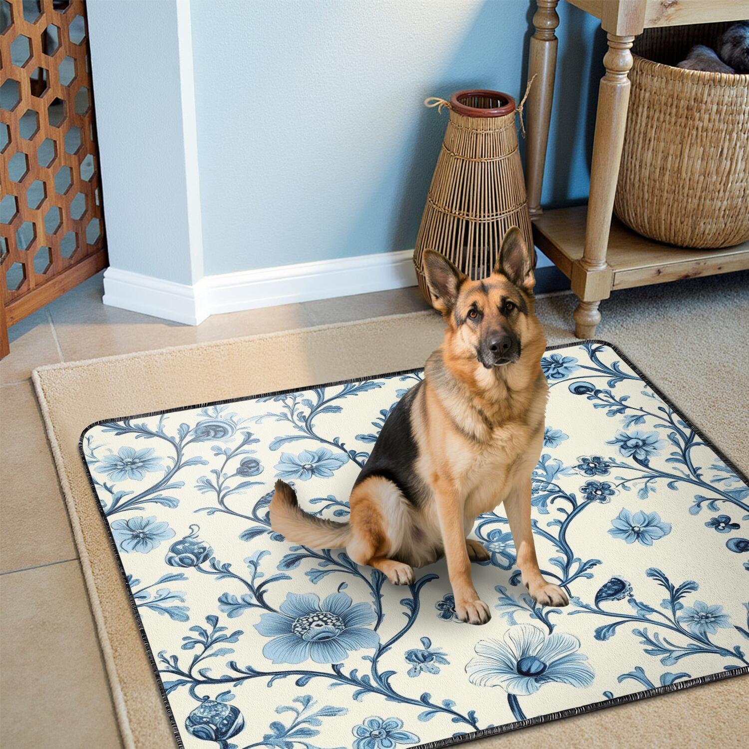 48x48 Inch Washable Pet Pad 2-Pack, Highly Absorbent Reusable Puppy Potty Training Mat with Leak-Proof Base, Non-Slip for Indoor Use, Floral
