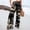 Black, variant on Women's Printed Elastic High Waist Wide Pants Casual Wide Leg Long Casual Belt Pocket Women Pants Casual Boot Cut Womens Business Casual Pants Womens Cropped Pants Casual Petite Women Pants Casual