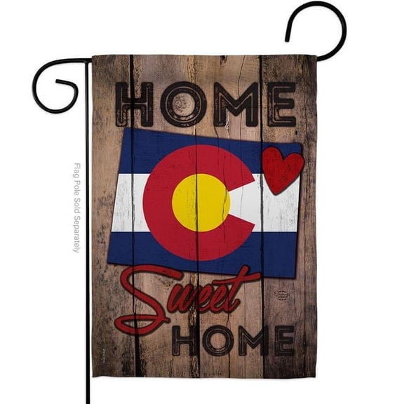 Ornament Collection  13 x 18.5 in. State Colorado Home Sweet American State Vertical Garden Flag with Double-Sided House Decoration Banner Yard Gift