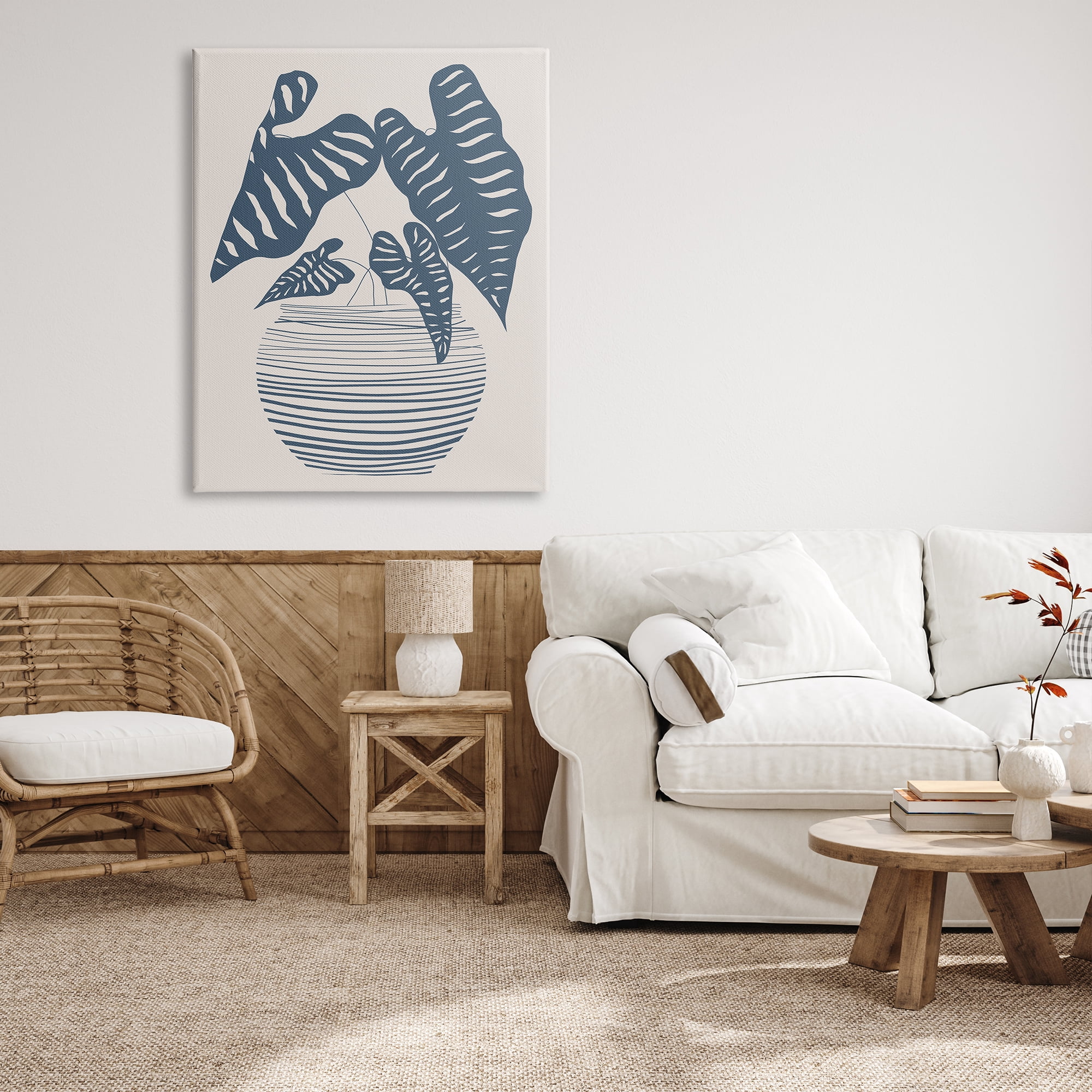 Stupell Industries Potted House Plant Modern Shapes Pattern Design Graphic Art Gallery Wrapped Canvas Print Wall Art, Design by Daniela Santiago