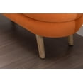 thumbnail image 5 of Velvet Fabric Bench With Wood Legs,Ottoman Chair with Large Storage,End of Bed Leg with Non-slip sticker for Corridors and Entryways,Orange, 5 of 9