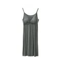 thumbnail image 2 of QUINDOS Womens Pajamas Long Midi Nightgowns for Women Padded Sling Suspenders Casual Solid Pleated Loose Sleepwear Night Dress, 2 of 3