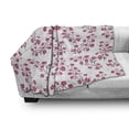 thumbnail image 3 of Floral Soft Flannel Fleece Throw Blanket, Twig of Sakura Trees with Bloomed Pink Cherry Blossom Flowers Pattern, Cozy Plush for Indoor and Outdoor Use, 70" x 90", Magenta Maroon White, by Ambesonne, 3 of 6