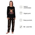thumbnail image 2 of Cousin Crew Reindeer Matching Family Christmas Pajamas With Dog, Black Holiday PJs, Plus Sizes, With Pockets, 2 of 7