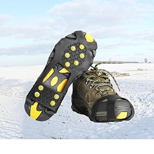 Portable- Black Trekk，Climb Ice Fishing，Mountaineering Jogg，Hike Anti-Slip Snow Grips S 24 Microspikes Grips Quickly & Easily Over Footwear for Snow and Ice Walk Ice cleats DUBEA Crampons Ice Traction Cleats Outdoor Walk Traction Ice Crampons 