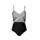 thumbnail image 4 of Trajes de baño de una pieza para mujer Trajes de baño estampados sin mangas de gran tamaño para mujer Conjunto de bikini con cuello en V colgante Traje de baño sin mangas, 4 of 4