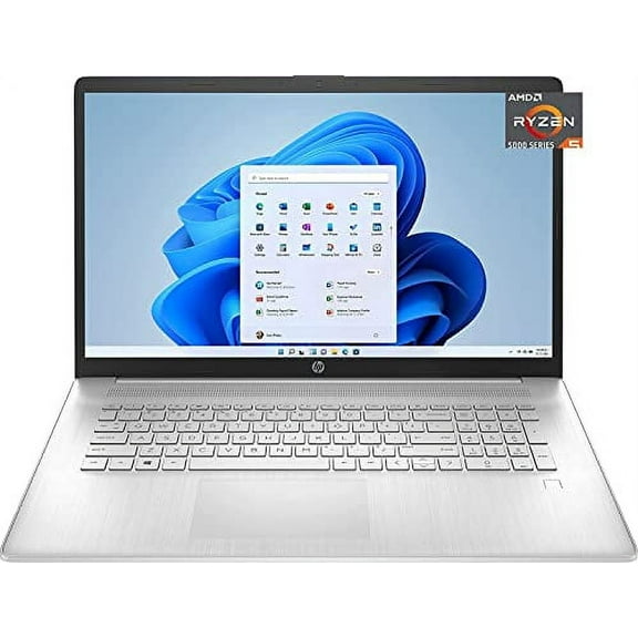 HP 17.3" Full HD Laptop, AMD Ryzen 5 5500U (Beat i5-10500), 8GB RAM, 1TB NVMe SSD, USB-C, Fingerprint, HDMI, Webcam, WiFi, Windows 10 Home in S Mode, Natural Silver