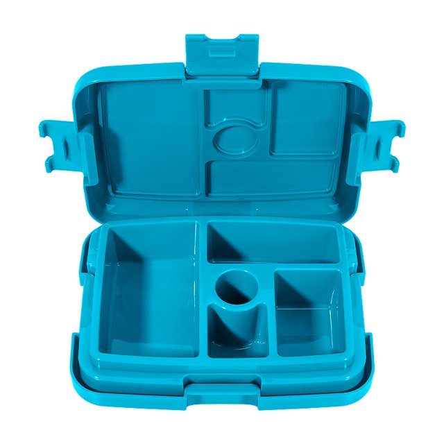 Student Lunch Box, Silicone Compartment Preservation Bento Box, Square Special Kindergarten Children's Outdoor Picnic Box Blue 5