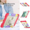 thumbnail image 3 of Case for iPad 6th / 5th Gen (2018 2017) / iPad Air 2 / iPad Pro 9.7 inch with Screen Protector, 360 Degree Rotating Kickstand Hand Strap Shockproof Cover with Shoulder Strap, Rainbow Red, 3 of 7