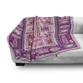 thumbnail image 3 of Afghan Soft Flannel Fleece Throw Blanket, Traditional Oriental Design with Simplistic Geometric Shapes Motif, Cozy Plush for Indoor and Outdoor Use, 50" x 70", Multicolor, by Ambesonne, 3 of 6