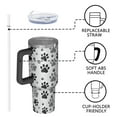 thumbnail image 4 of OBREWU Grey Dog Paw Footprint Tumbler with Handle and Lid,Grey Dog Paw Footprint 40oz Double Wall Vacuum Insulated Tumbler,Cups Gift for Women and Men, 4 of 7