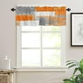 thumbnail image 3 of Valance Curtain for Kitchen, Burnt Orange and Grey Modern Art Artwork Fall Window Valance for Living Room Scroll,Rod Pocket Valances for Bedroom Decor,Window Treatment Valance 1 Panel 18" x 54", 3 of 6