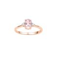 thumbnail image 1 of FB Jewels 10kt Rose Gold Womens Oval Lab-Created Morganite Solitaire Diamond Ring 5/8 Cttw, 1 of 1