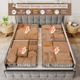 thumbnail image 4 of EnHomee Queen Upholstered Bed Frame with Headboard Storage Bed Frame with 4 Storage Drawers & LED Lights Platform Bed frame with Charging Station,Gray, 4 of 6