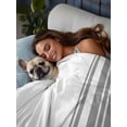 thumbnail image 3 of Grey Striped King Size Flat Sheet, Wrinkleproof & Fadeproof Cooling Flat Bed Sheet Only, Modern White Striped Abstract Art Aesthetics Breathable Soft Bedding Top Sheets 105 x 98 Inches, 3 of 8