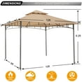 thumbnail image 4 of ABCCANOPY 10'x12' Patio Gazebo With Double Soft Roof Canopies for Shade and Rain,Khaki, 4 of 7