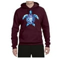 thumbnail image 2 of Sea Turtle Tie Dye Art Animal Lover Unisex Graphic Hoodie Sweatshirt, Maroon, Large, 2 of 3