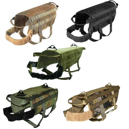 Denim Dog Harness Vest - TACTICAL Dog Vest Harness K9 Molle MILITARY Army PATCH Panel Black sz X-Small