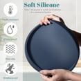 thumbnail image 4 of Silicone Bathroom Tray Round Kitchen Counter Organizer Decorative Vanity Accessories Coffee Table Decor for Perfume, Candle, Soap Dish, 10 Inch, Dark Blue, 4 of 13