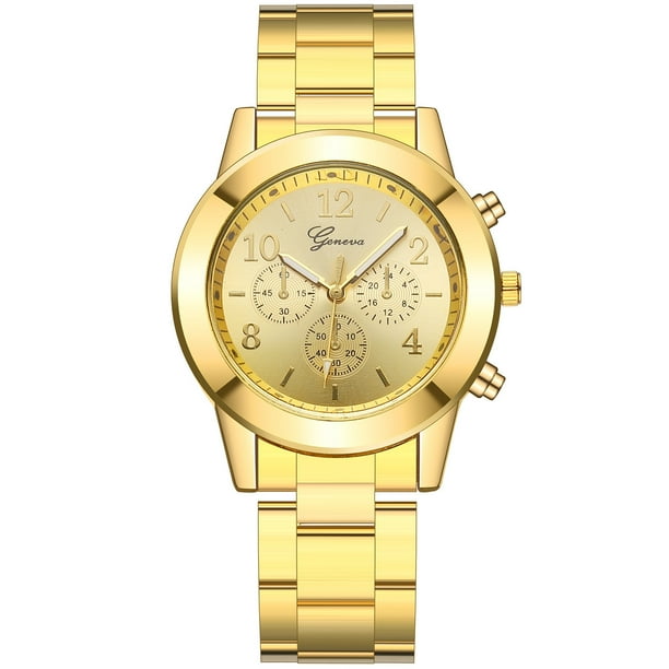 Reloj de cuarzo para mujer, relojes para mujer, reloj de moda para mujer, reloj de acero inoxidable, informal, para vestir, pulsera de cristal, paño de cocina