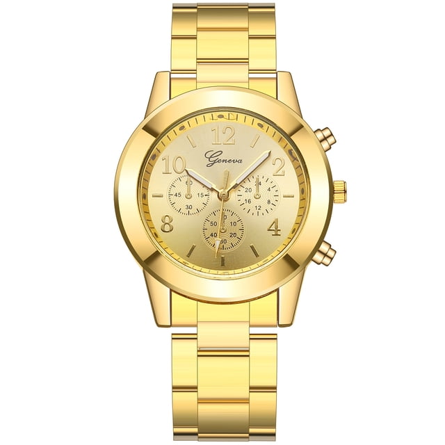 TopLLC Montre pour Femme à Lecture Facile Montre-Bracelet Femme Montre Mode Horloge Acier Inoxydable Décontractée Robe Poignet Cristal Montre Mode pour Femmes