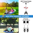 thumbnail image 6 of Hishine 43" 700LBS Saucer Tree Swing for Kids, Waterproof Flying Saucer Swing with A Swivel, Hanging Straps, Adjustable Ropes, Round Mat Spinner Swing for indoor/playground swing set,Rainbow, 6 of 6