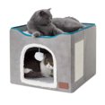 thumbnail image 1 of Casa Y Cama Plegable Para Gato Con Cojín Suave Modelo Gris, 1 of 4