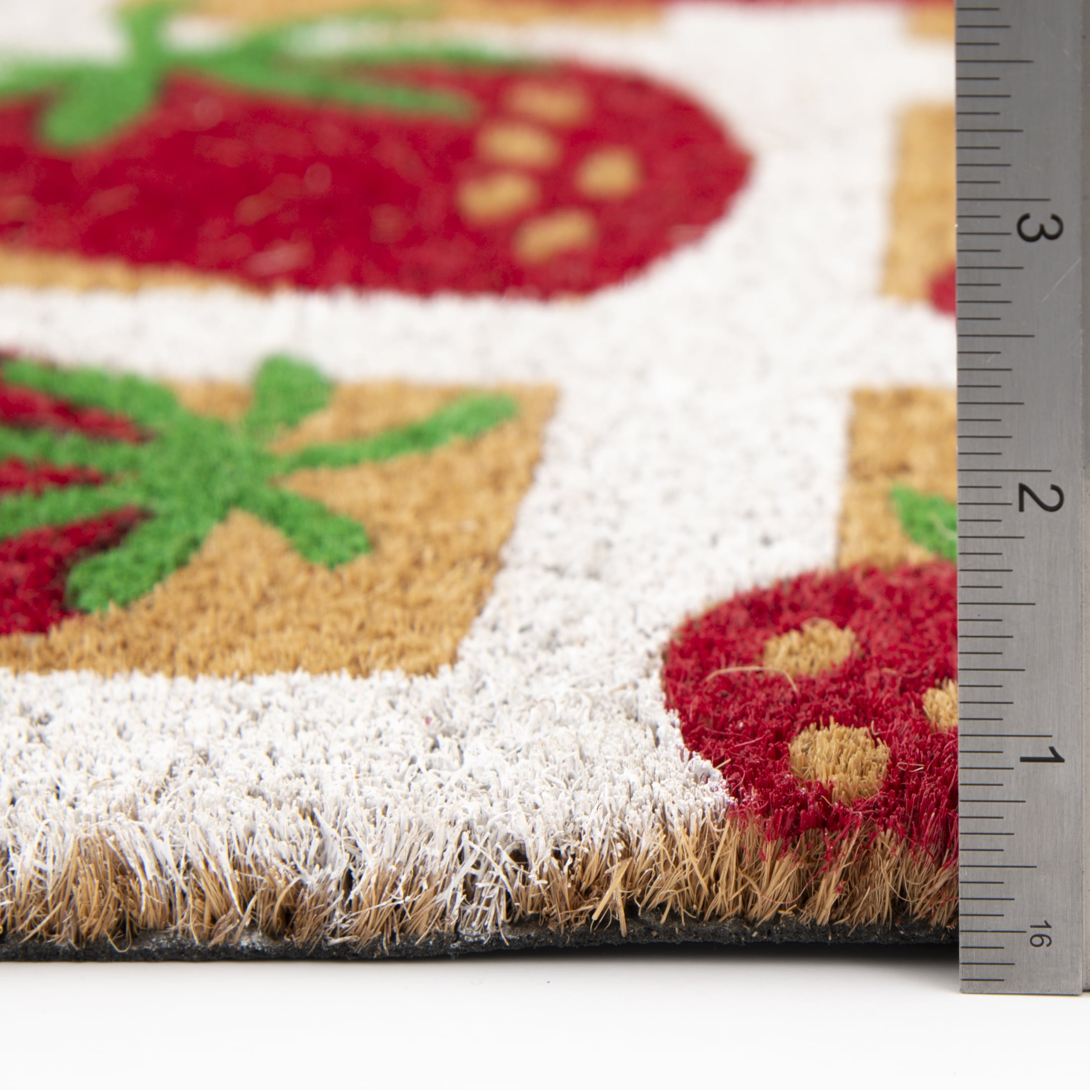 Mainstays Strawberry Grid Coir Doormat, 18"x30"
