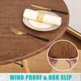 thumbnail image 2 of decorUhome Waterproof Vinyl Fitted Table Cloth For 57"-68" Round Tablecloth, Wipeable Elastic Table Cover , Oak, Indoor or Outdoor, 2 of 7