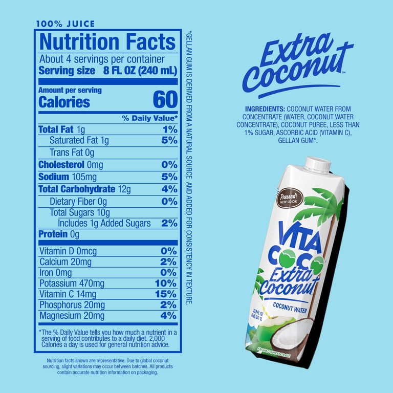 Vita Coco Extra Coconut Coconut Water, 1 Liter, 3 Pack photo 7