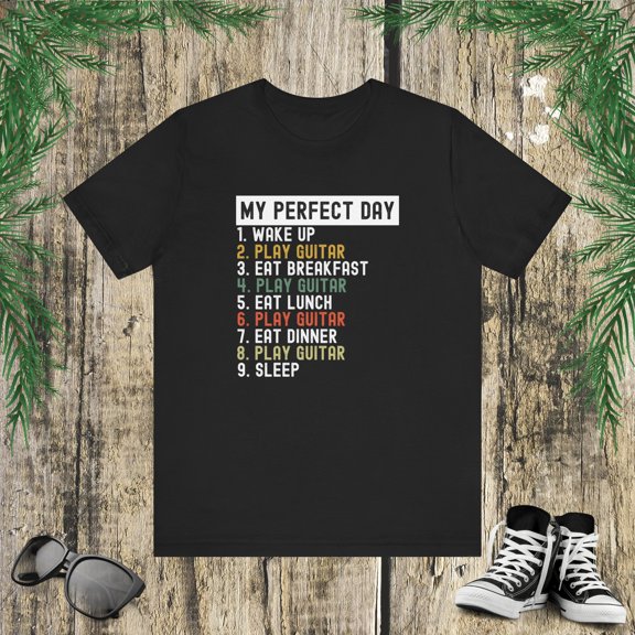 My perfect day playing guitar funny guitarist musician Unisex T-shirt