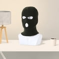 thumbnail image 3 of Tnobhg Three Hole Hat Winter Men Ribbed Beanie Face Covering Balaclava Sports Scarf Skiing Hat Outdoor Cycling Knitted Pullover Hat, 3 of 8