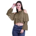 thumbnail image 2 of Moomaya Plus Size Cold Shoulder Top Printed Ladies Tops Blouses Women Party Tops, 2 of 4
