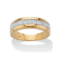 Men's 1/5 TCW Diamond Accent Wedding Ring in 18k Gold over Sterling Silver